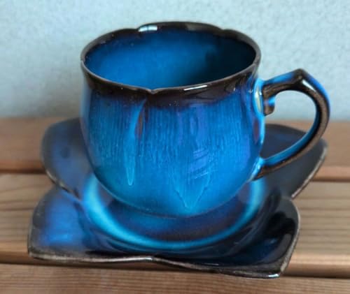有田焼　コーヒーカップ＆ソーサー　ブルー コーヒーカップ&ソーサー トルコブルー | 和食器通販 有田焼 山忠